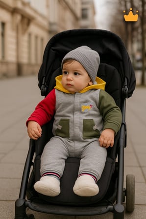 Erkek Bebek Çocuk Tulum Şardonlu Kalın Kapşonlu ve Cepli 12644