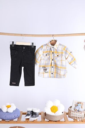 Babyhola Yün Polar Ceket Pantolon Erkek Takım 2'li 12592