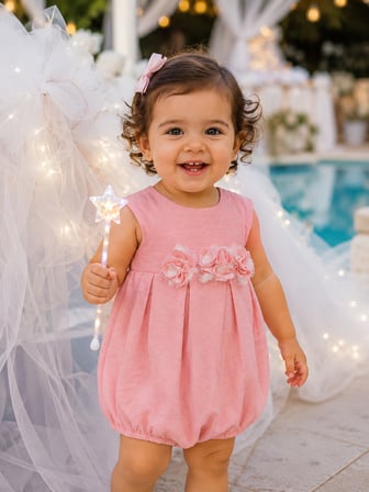 Pileli Bayramlık Kız Bebek Tulum 12825
