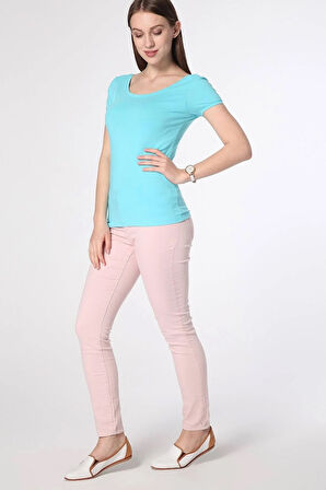 1064 Ön Arka Havuz Yaka T-shirt