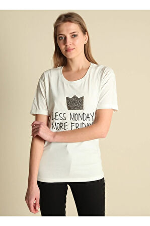Kadın Ekru  T-Shirt