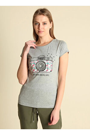 Kadın Gri T-Shirt