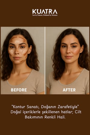 Kuatra Stick Kontür, Earth Minerals doğal, mineral, antioksidan, nemlendirici formül, plastiksiz ambalaj