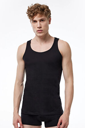 Erkek 4 lü Paket Siyah Modal Yaz Serinliği Atlet 4M082