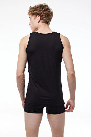 Erkek 4 lü Paket Siyah Modal Yaz Serinliği Atlet 4M082