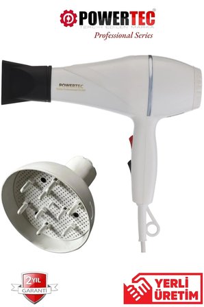 Powertec TR-501+Renkli Vigo Başlıklı Profesyonel Renkli Fön Makinesi