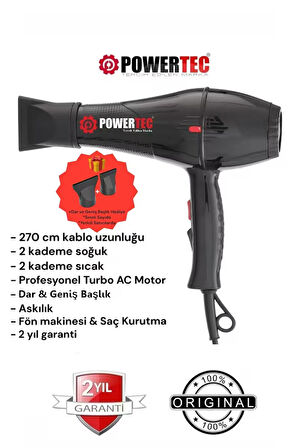 Powertec TR 701 2500 W Motor Sıcak ve Soğuk Saç Kurutma Makinesi