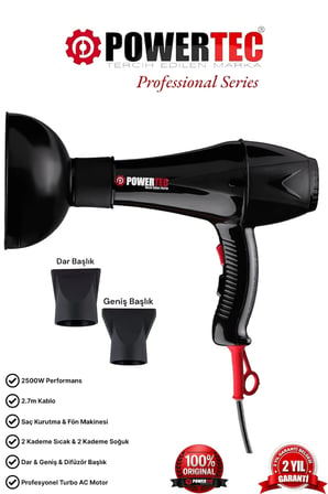Powertec TR-901 Saç Kurutma & Fön Makinesi ve Vigo Başlık