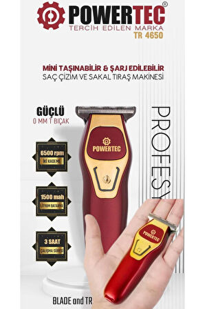 TR-4650 Mini Profesyonel Tıraş Makinesi (Türkiye'nin en küçük profesyonel makinesi)Type-C Hızlı Şarj