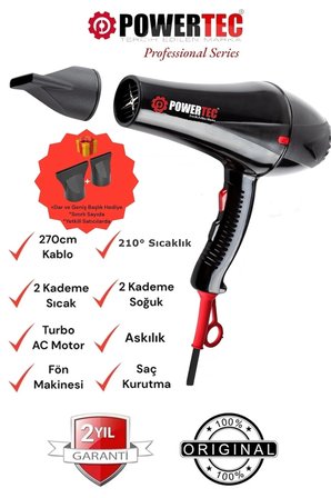 Powertec TR-901 Profesyonel Fön Makinesi 12 ADET