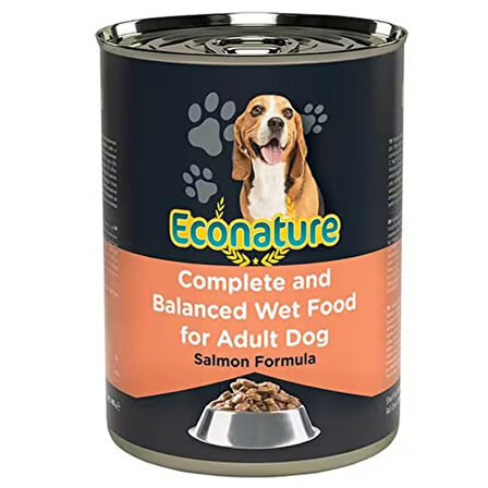 Econature Somonlu Yetişkin Yaş Köpek Maması 400 gr x 4 Adet