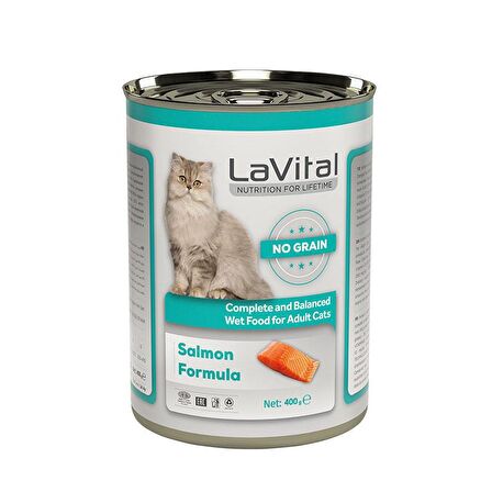 Lavital Püre Somon Etli Kedi Konservesi 400 Gr