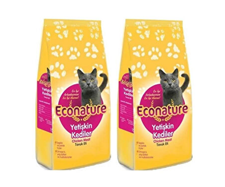 Econature Tavuklu Yetişkin Kedi Maması 1 Kg*2 Adet