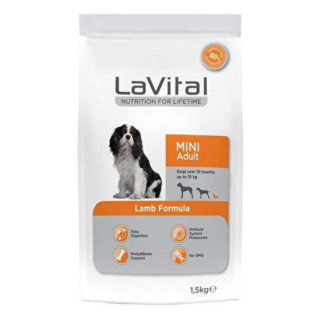 Lavital Adult Kuzu Etli Küçük Irk Yetişkin Köpek Maması 1.5 Kg