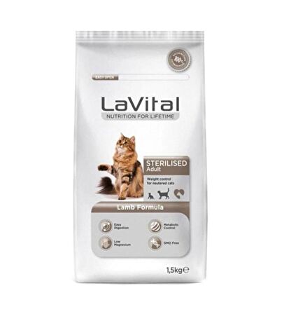 Lavital Sterilised Kuzulu Kısırlaştırılmış Kuru Kedi Mamasi 1.5 Kg