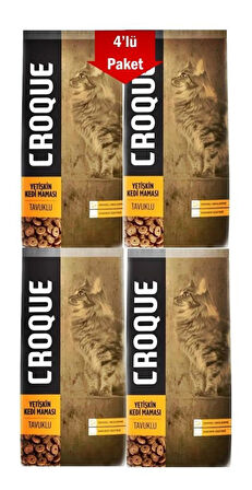 Croque Tavuklu Yetişkin Kedi Maması 1,5 Kg * 4 Adet
