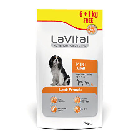 LaVital (Mini Adult) Kuzu EtliKüçük Irk Yetişkin Kuru Köpek Maması  6+1 KG