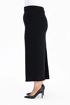 Galaxi Kadın Büyük Beden Klasik Kesim Astarlı Etek 1017 Siyah