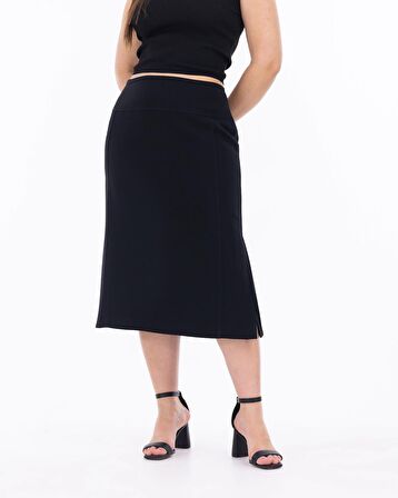 Gala-xi Büyük Beden Siyah Kadın Etek 23112001019