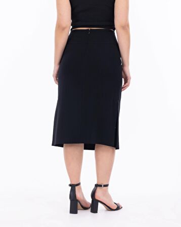 Gala-xi Büyük Beden Siyah Kadın Etek 23112001019