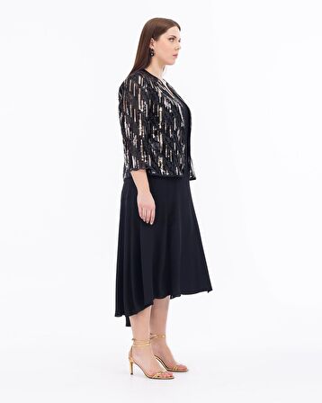 Gala-xi Büyük Beden Siyah Kadın İkili Takım 2312601013