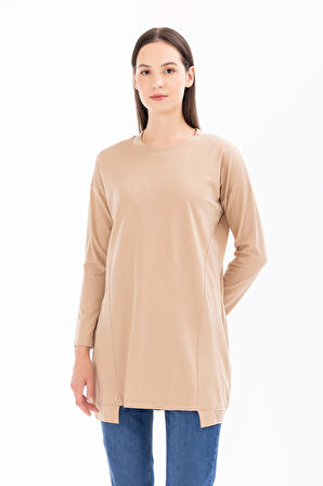 Seçil Kadın Örme Kumaş Basic Tunik 1015 Vizon