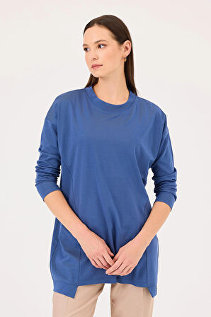 Seçil Kadın Örme Kumaş Basic Tunik 1015 Indigo