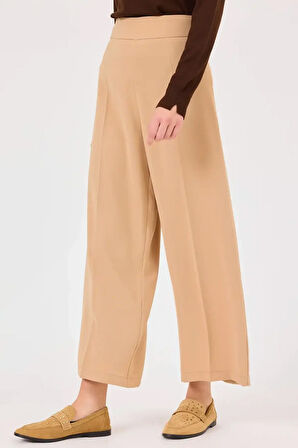 Kadın Geniş Paçalı Pantolon - Camel | 42