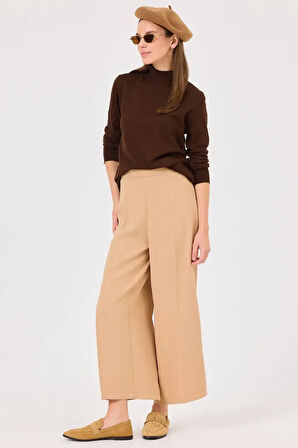 Kadın Geniş Paçalı Pantolon - Camel | 42