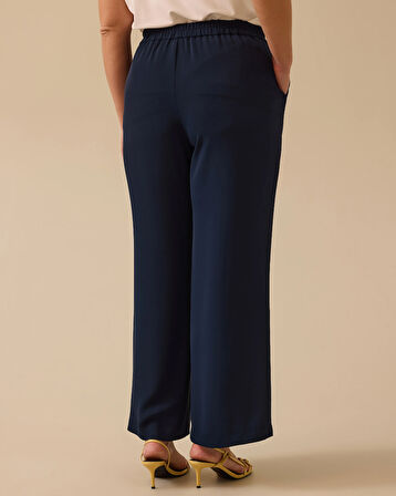 Büyük Beden Elastik Bel Geniş Paça Pantolon Gala-Xi