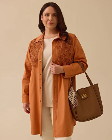 Gala-xi Kadın  Büyük Beden Nakışlı Ceket 10002512514007