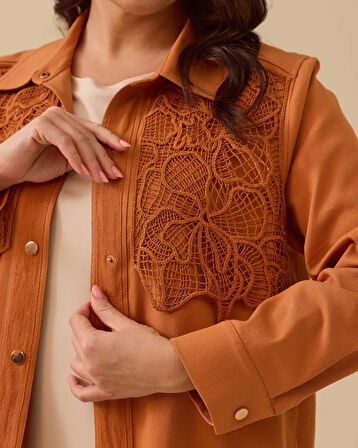 Gala-xi Kadın  Büyük Beden Nakışlı Ceket 10002512514007