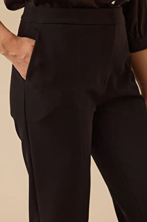 Kadın Cepli Bilek Boy Pantolon - Siyah | 40