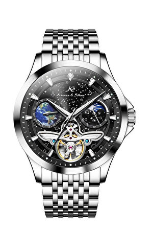 Kronen & Söhne KS7009 Day Night Tourbillon Mekanik Otomatik Erkek Çelik Kol Saati