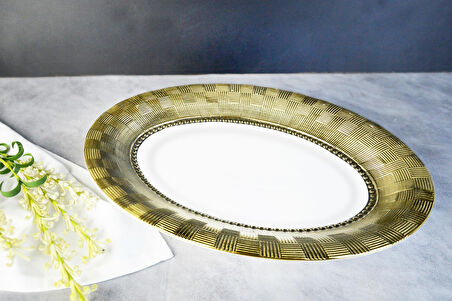 Paçi Servis Oval Stella Dama Gold 37 Cm SER-800417