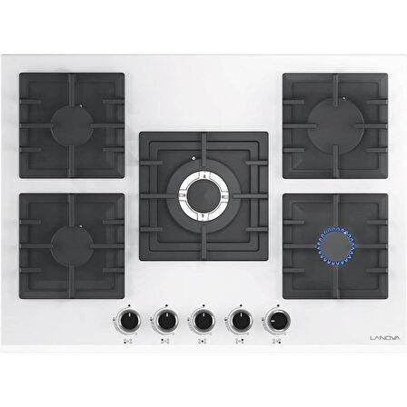 Lanova Mano 2106TW01 - G17402-105 - 3220W6 5'li Kare Beyaz Cam Ankastre Set