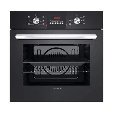 Lanova Crystal 3206B01 - G17402-101 - 3220B6 5'li Siyah Cam Ankastre Set