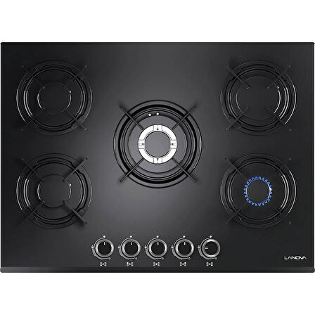Lanova Crystal 3206B01 - G17402-101 - 3220B6 5'li Siyah Cam Ankastre Set