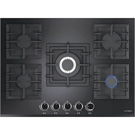Lanova Kül 3206B01 - G17402-104 - 3220B6 5'li Siyah Cam Ankastre Set