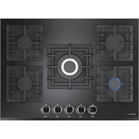 Lanova Kül 3207B01 - G17402-104 - 3220B6 5'li Siyah Cam Ankastre Set
