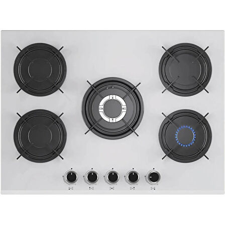Lanova Crystal 3207W01 - G17402-106 - 3220W6 5'li Beyaz Cam Ankastre Set