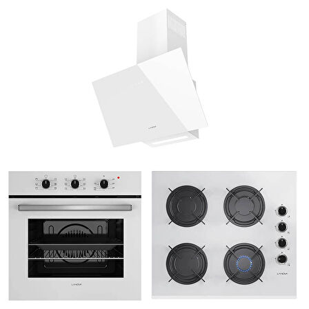 Lanova Mano 2106TW01 - G16400-202 - 3220W6 Beyaz Cam Ankastre Set