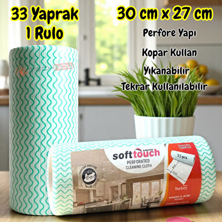 Technow Softtex 33 Yaprak Kopar Kullan Rulo Hassas Temizlik Bezi 27x30cm