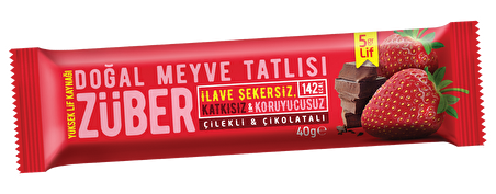 Çilekli Çikolatalı Doğal Meyve Tatlısı (40 Gr) - Züber