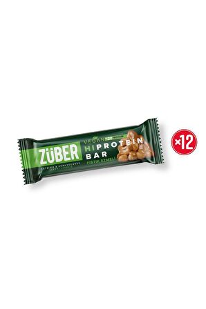 Züber Vegan Hi-Protein Bar Fıstık Ezmeli 45 G - 12 Adet x 45Gr