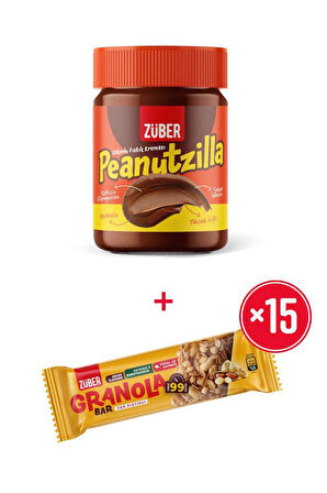 Peanutzilla x1+ Yer Fıstıklı Granola Bar x15