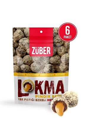 Lokma Fındık Kaplı Fıstık Ezmeli Meyve Topu 96g X 6 Paket