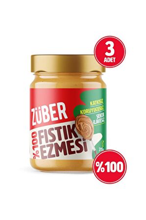 %100 Fıstık Ezmesi 315 Gr X 3 Adet