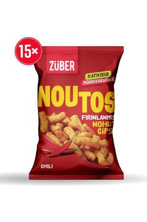 Züber Noutos Chili Baharatlı Fırınlanmış Nohut Cipsi, 55gr x 15 adet