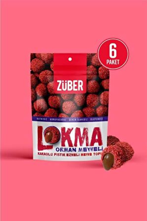 Lokma Orman Meyveli Kakaolu Fıstık Ezmeli Meyve Topu 96g X 6 Paket